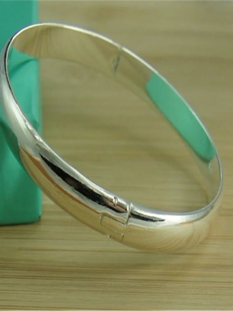 Glossy Open Bangle – 925 Sterling Silver