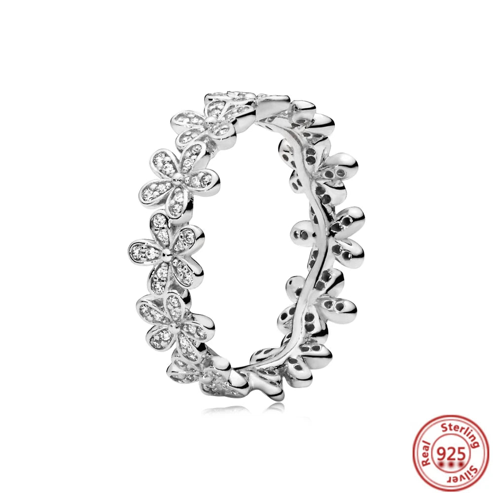 Sparkling Zircon Wings & Floral Detail – 925 Sterling Silver