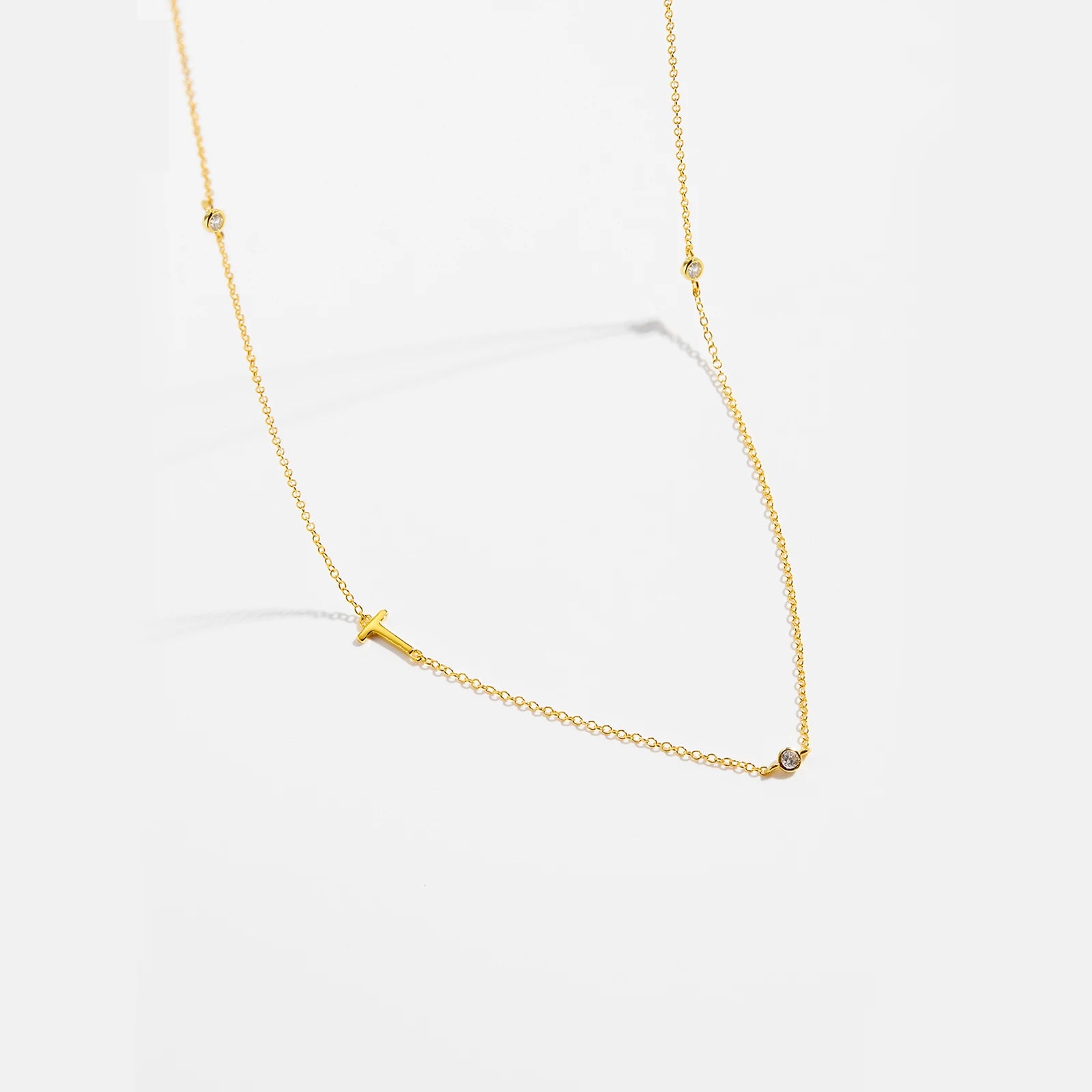 Gold Letter Pendant Choker – 925 Sterling Silver