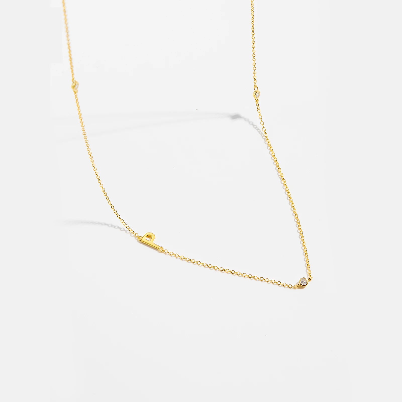Gold Letter Pendant Choker – 925 Sterling Silver