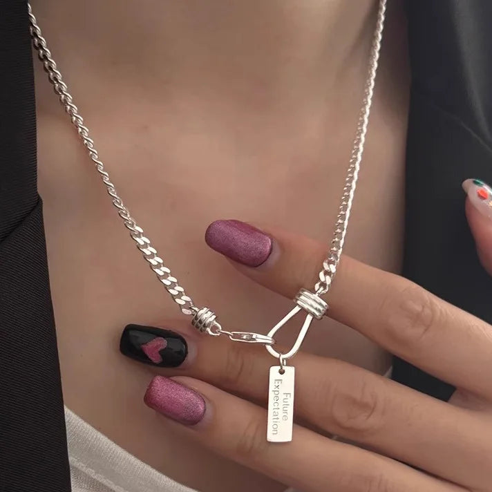 Geometric Bead Necklace – 925 Sterling Silver