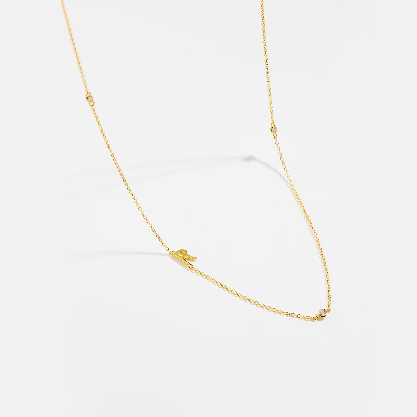Gold Letter Pendant Choker – 925 Sterling Silver