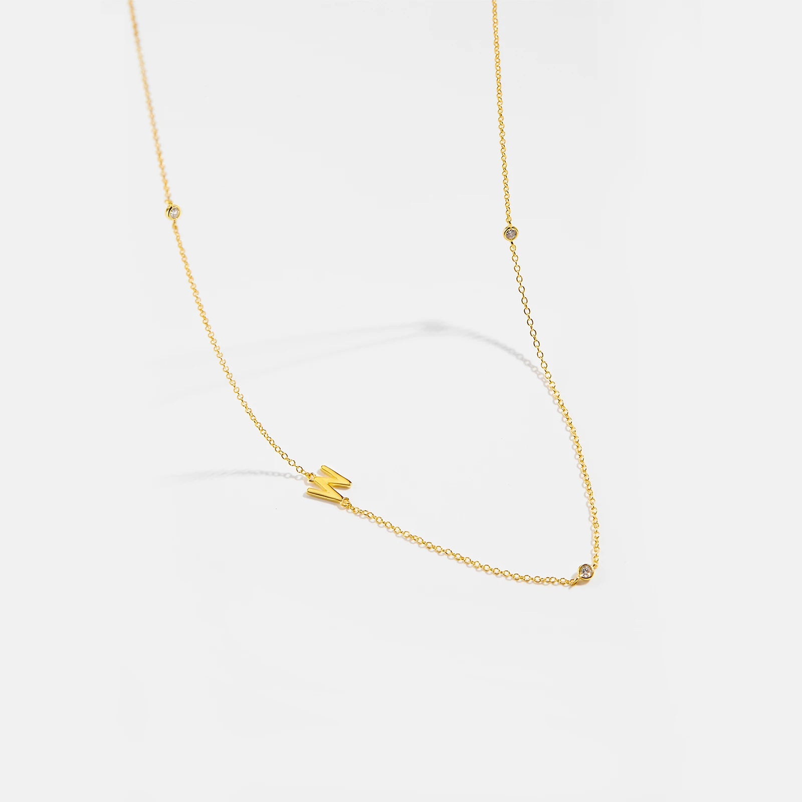 Gold Letter Pendant Choker – 925 Sterling Silver