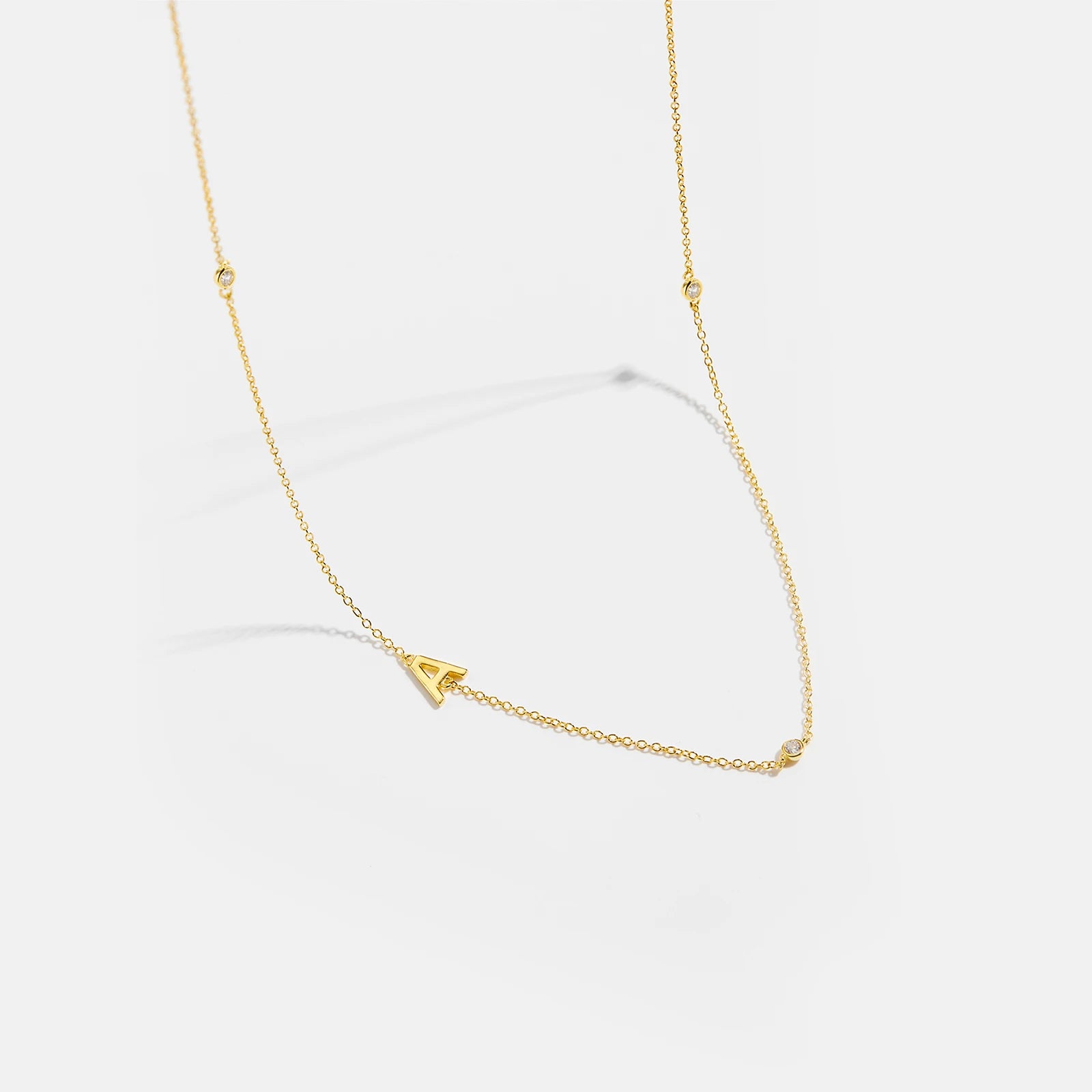 Gold Letter Pendant Choker – 925 Sterling Silver