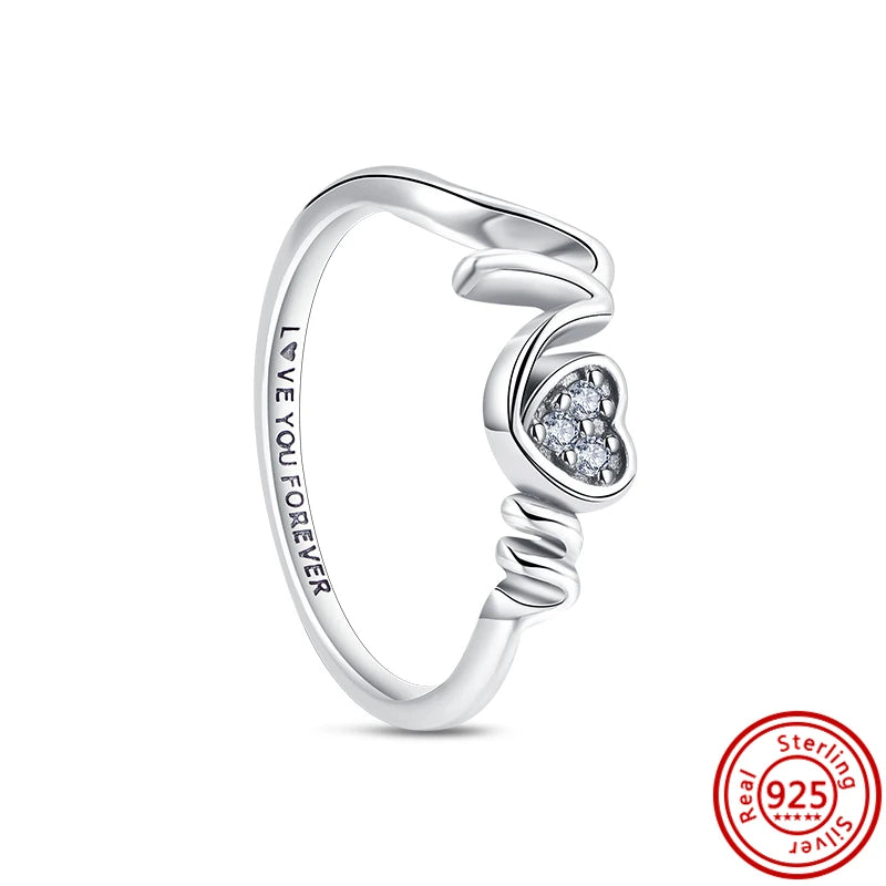 Sparkling Zircon Wings & Floral Detail – 925 Sterling Silver