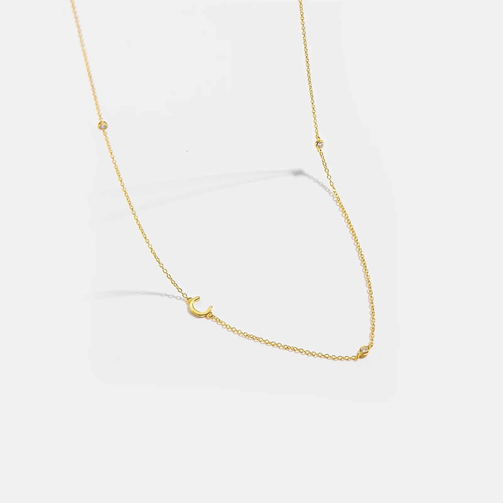 Gold Letter Pendant Choker – 925 Sterling Silver