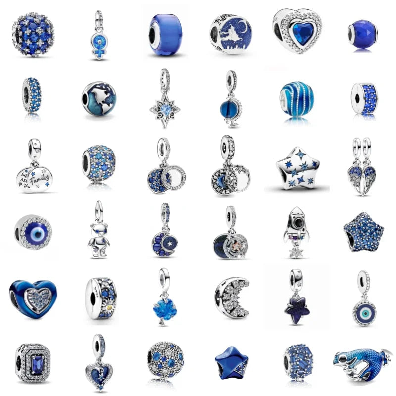 Blue Moon & Stars – 925 Sterling Silver