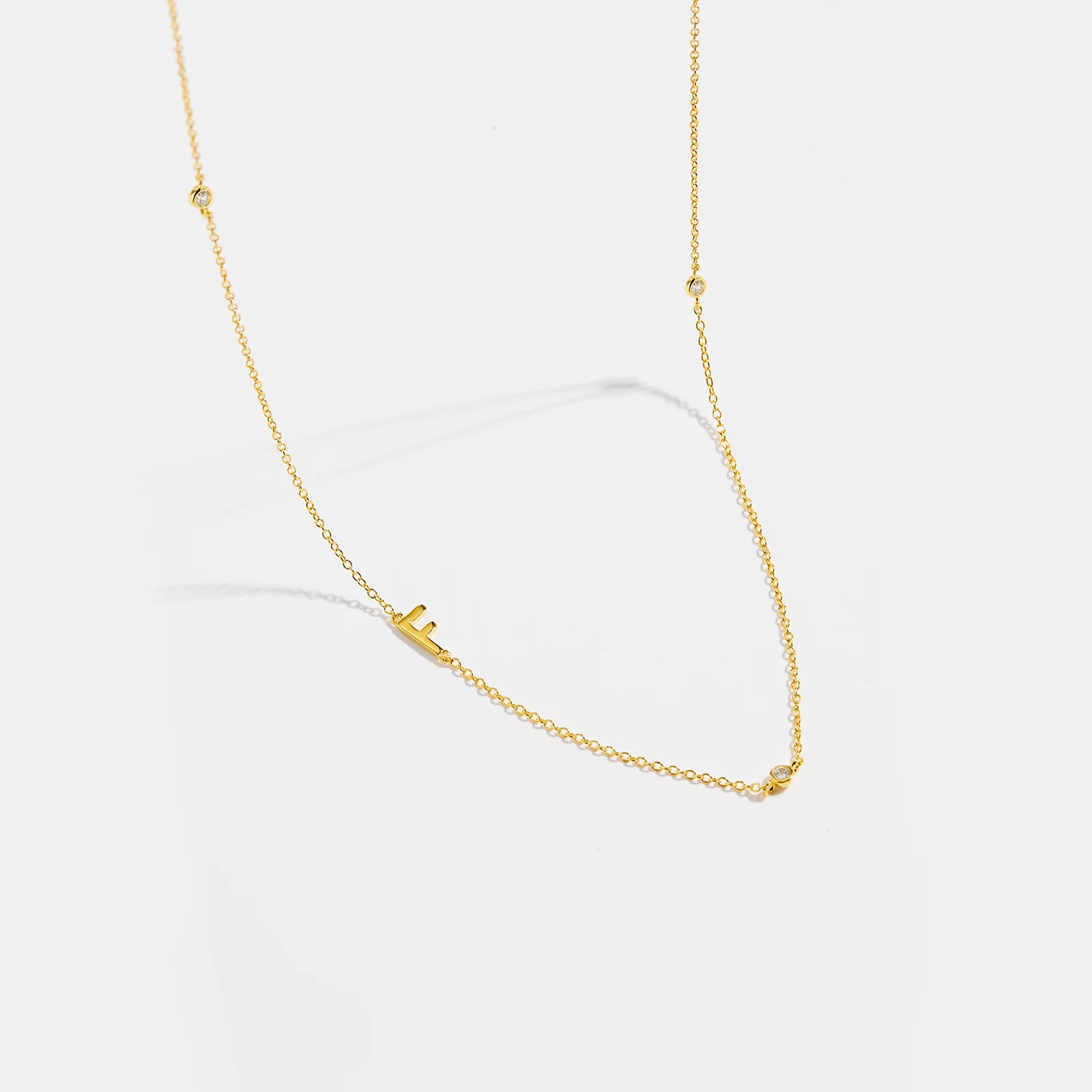 Gold Letter Pendant Choker – 925 Sterling Silver