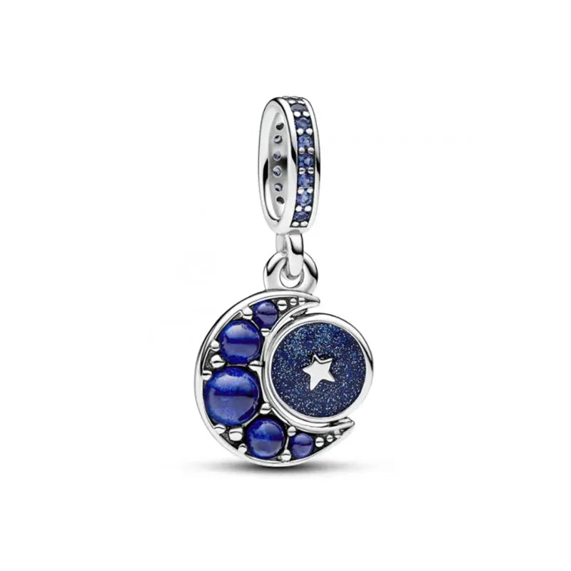 Blue Moon & Stars – 925 Sterling Silver