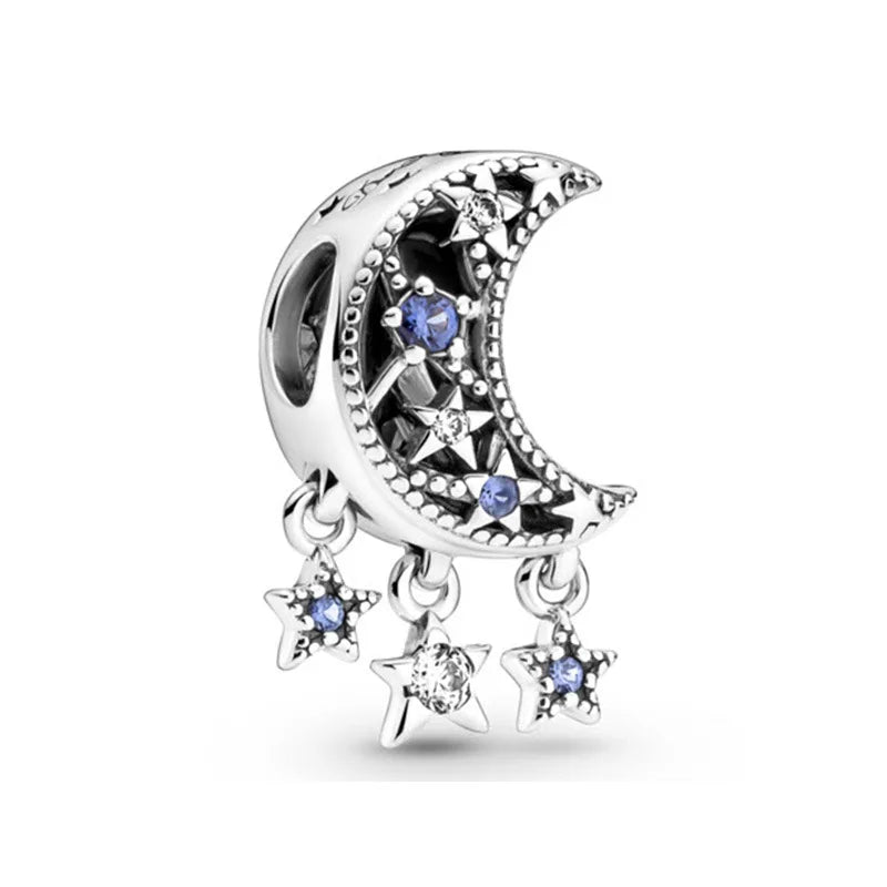 Blue Moon & Stars – 925 Sterling Silver