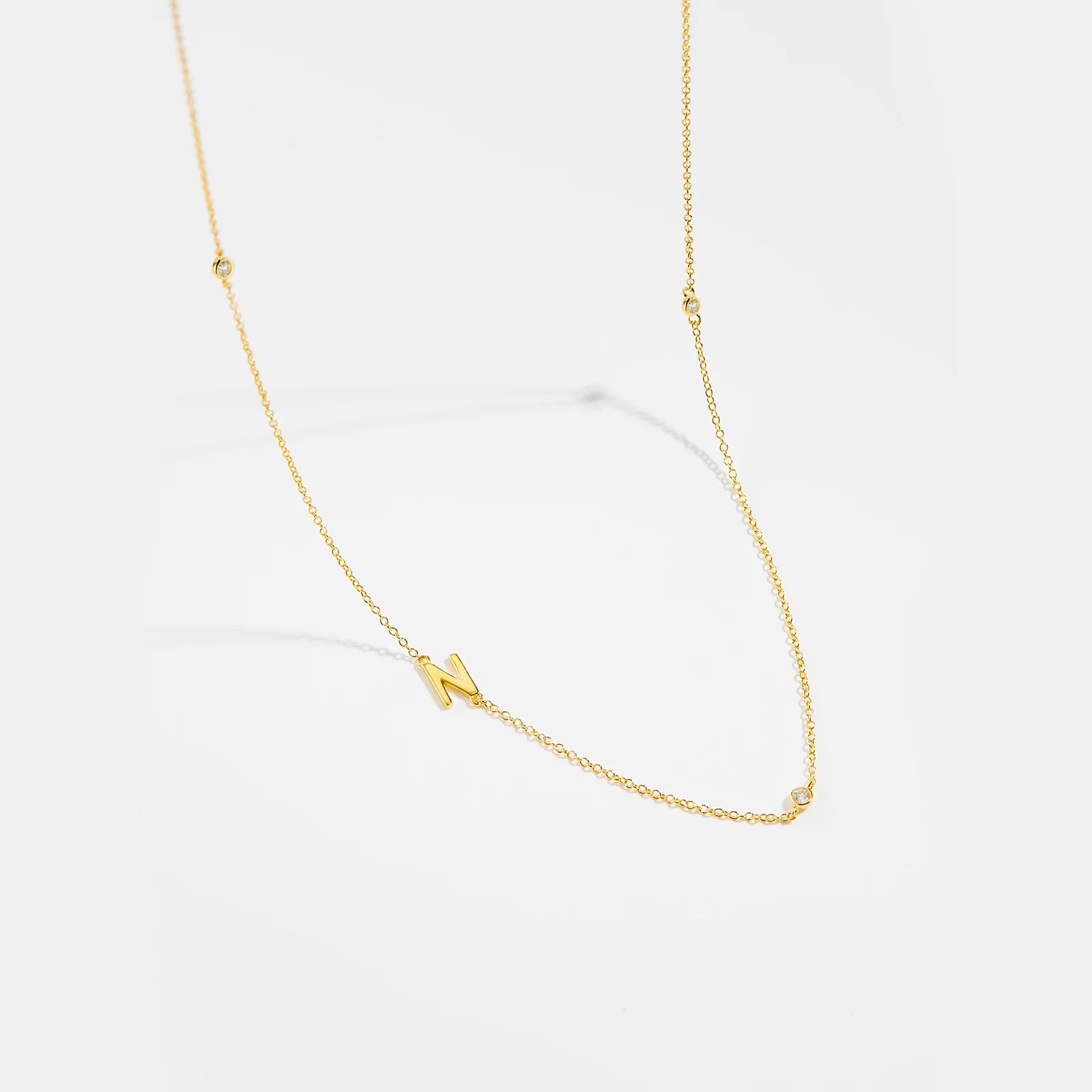 Gold Letter Pendant Choker – 925 Sterling Silver