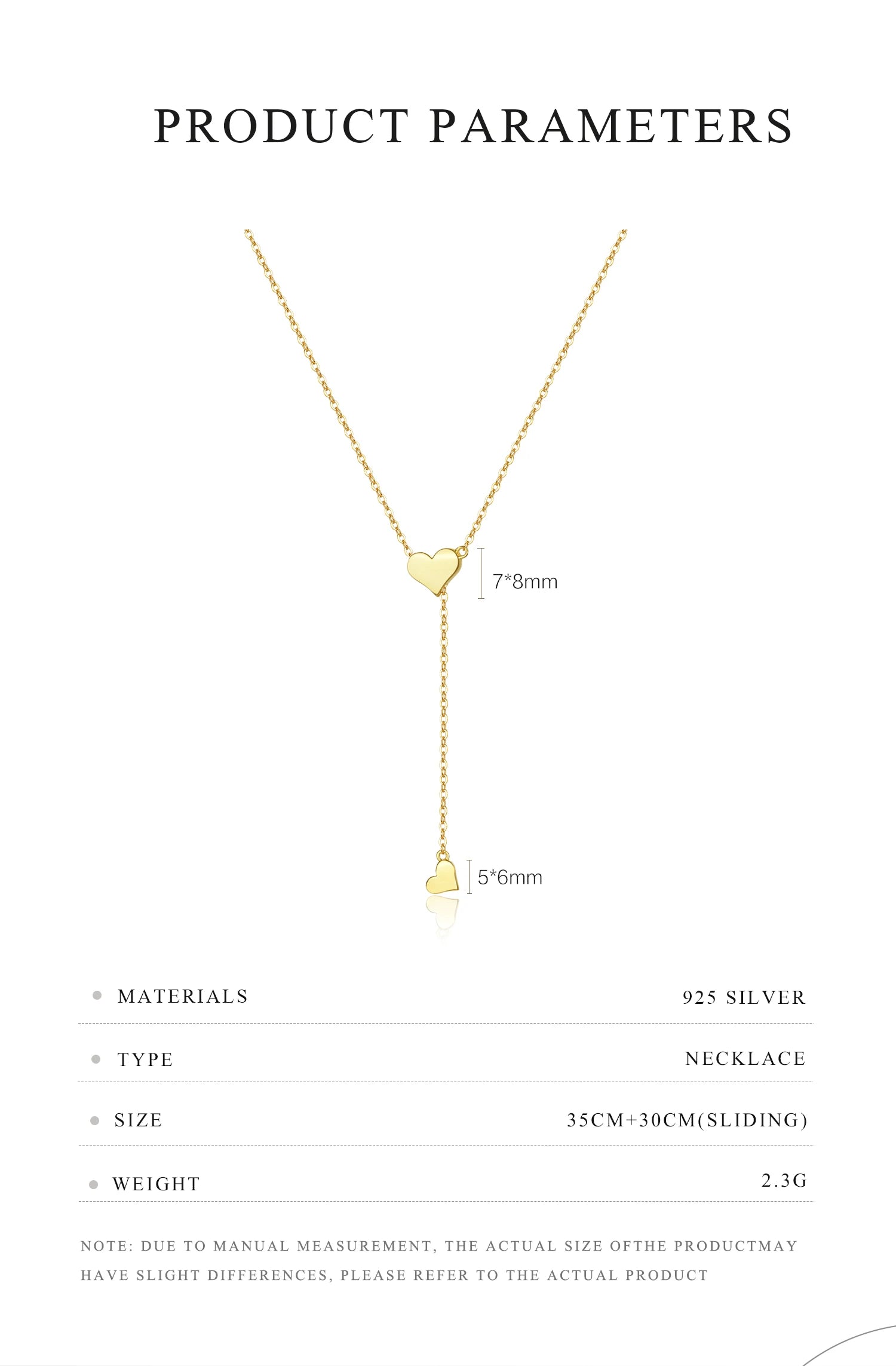 Heart Pendant Necklace – 925 Sterling Silver