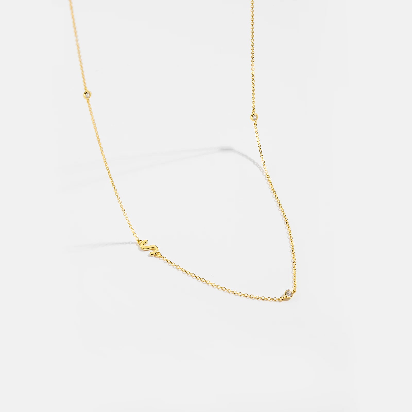 Gold Letter Pendant Choker – 925 Sterling Silver