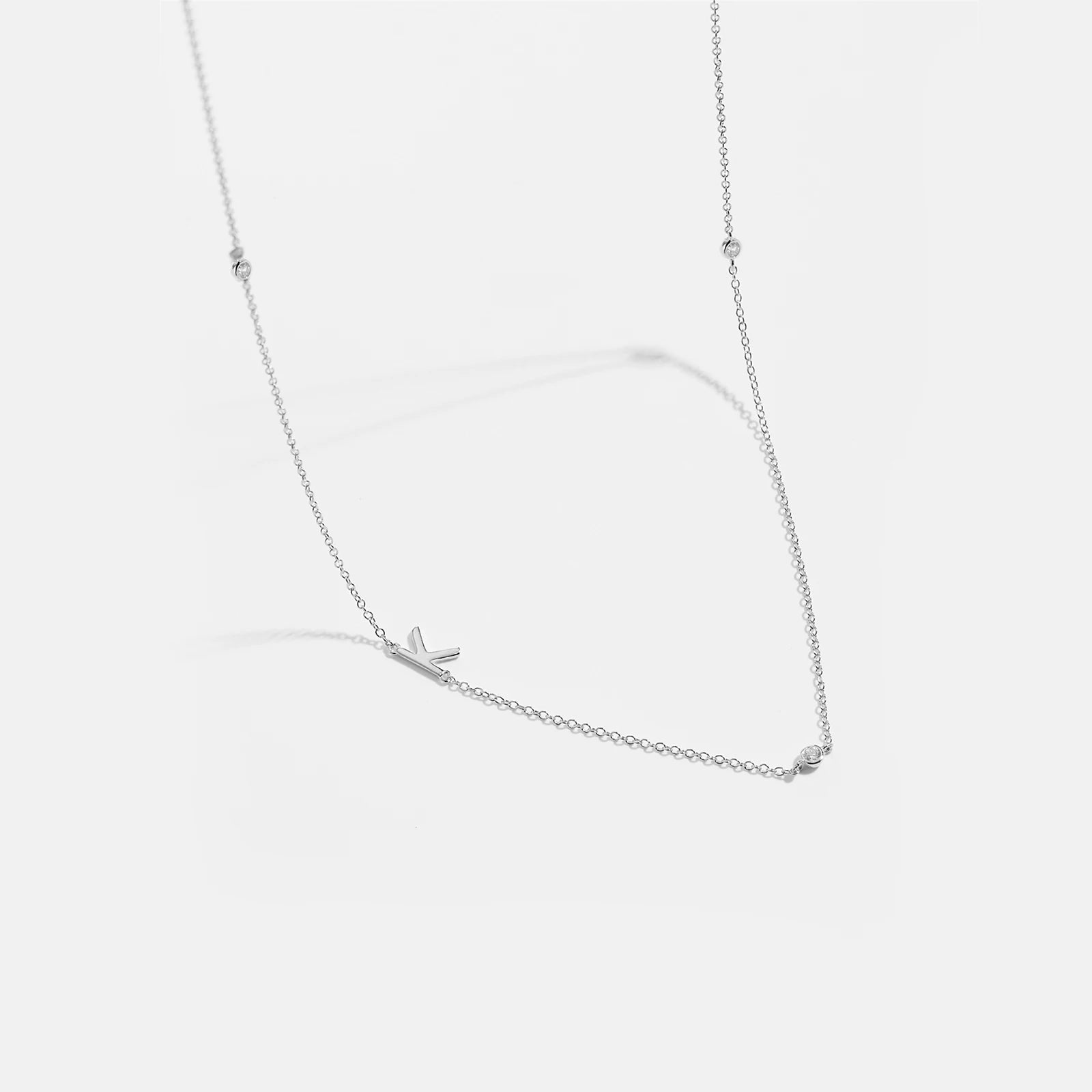 Gold Letter Pendant Choker – 925 Sterling Silver