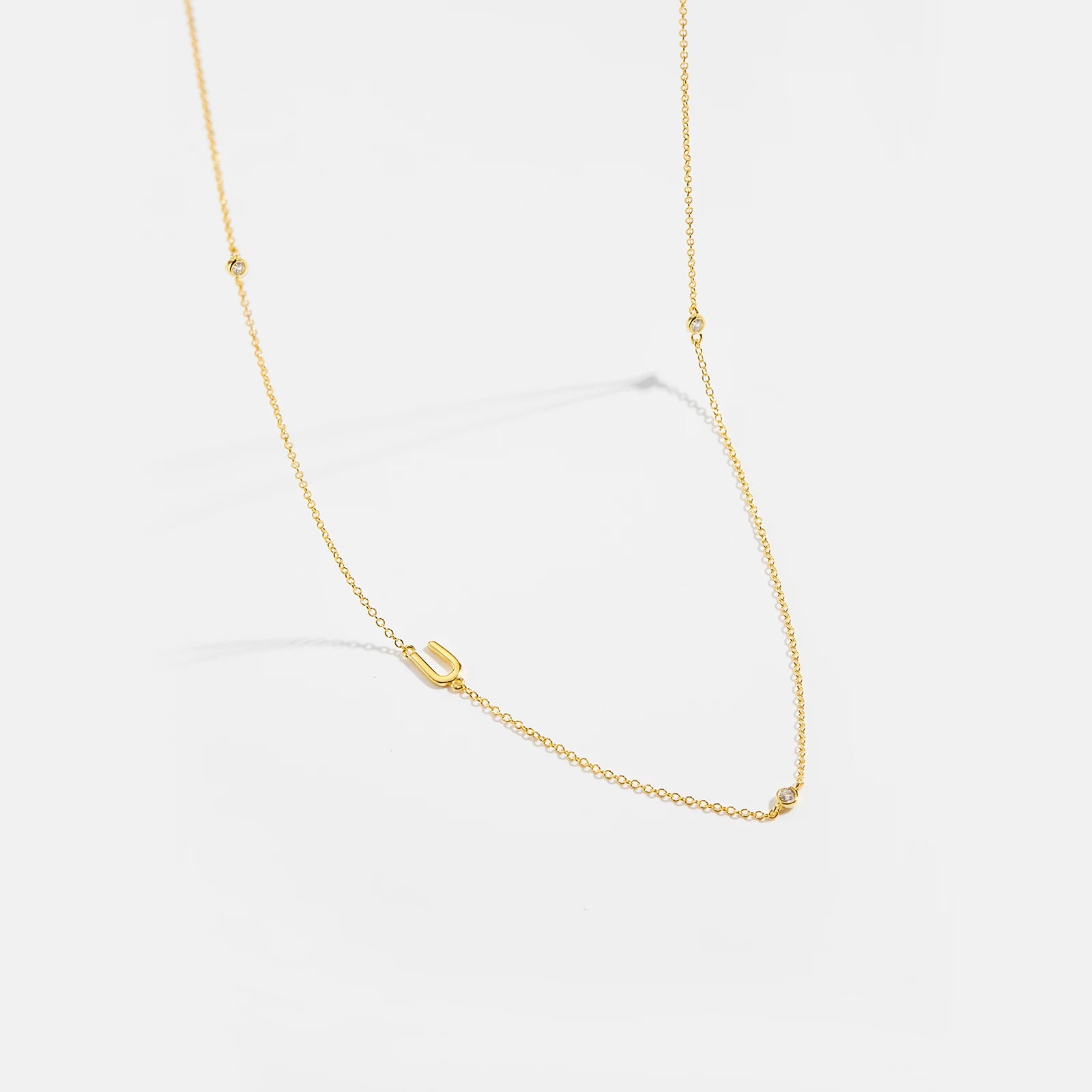 Gold Letter Pendant Choker – 925 Sterling Silver
