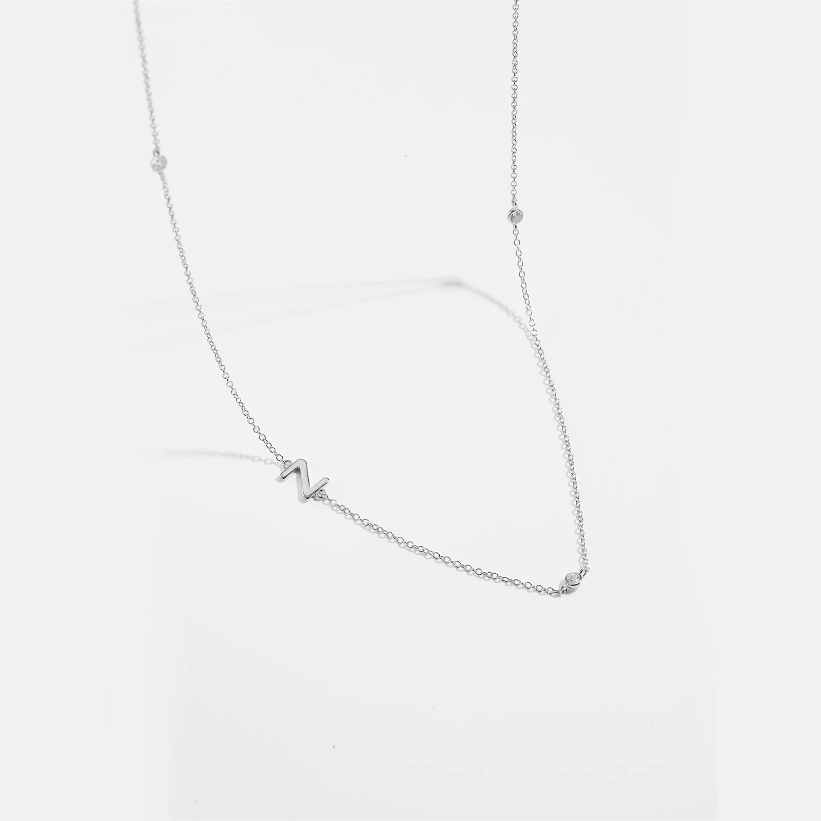 Gold Letter Pendant Choker – 925 Sterling Silver
