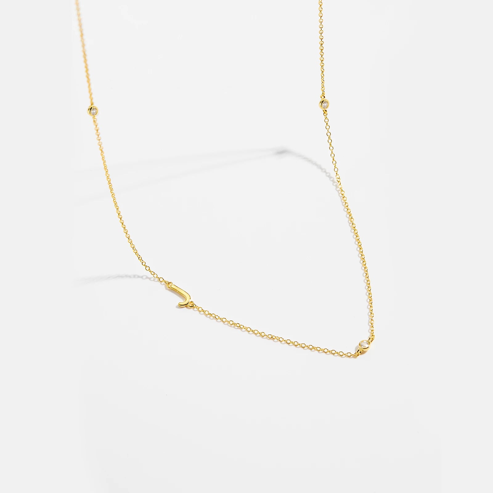 Gold Letter Pendant Choker – 925 Sterling Silver