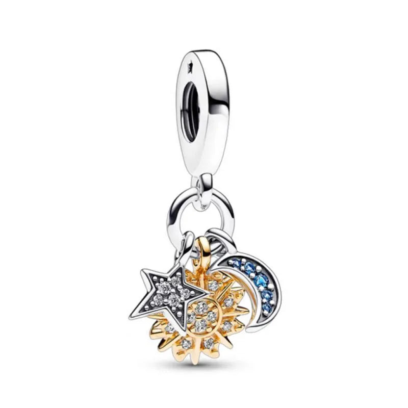 Blue Moon & Stars – 925 Sterling Silver