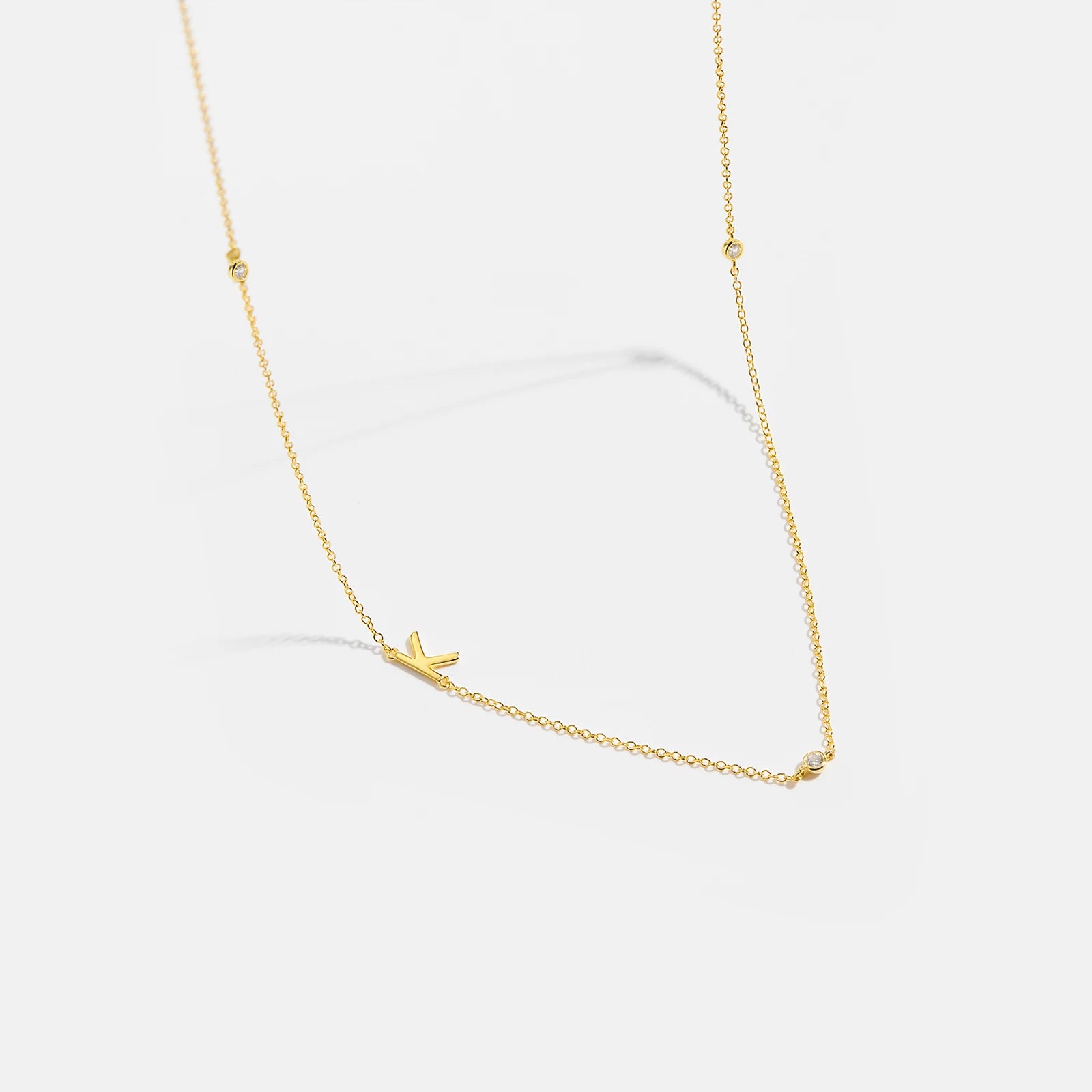 Gold Letter Pendant Choker – 925 Sterling Silver