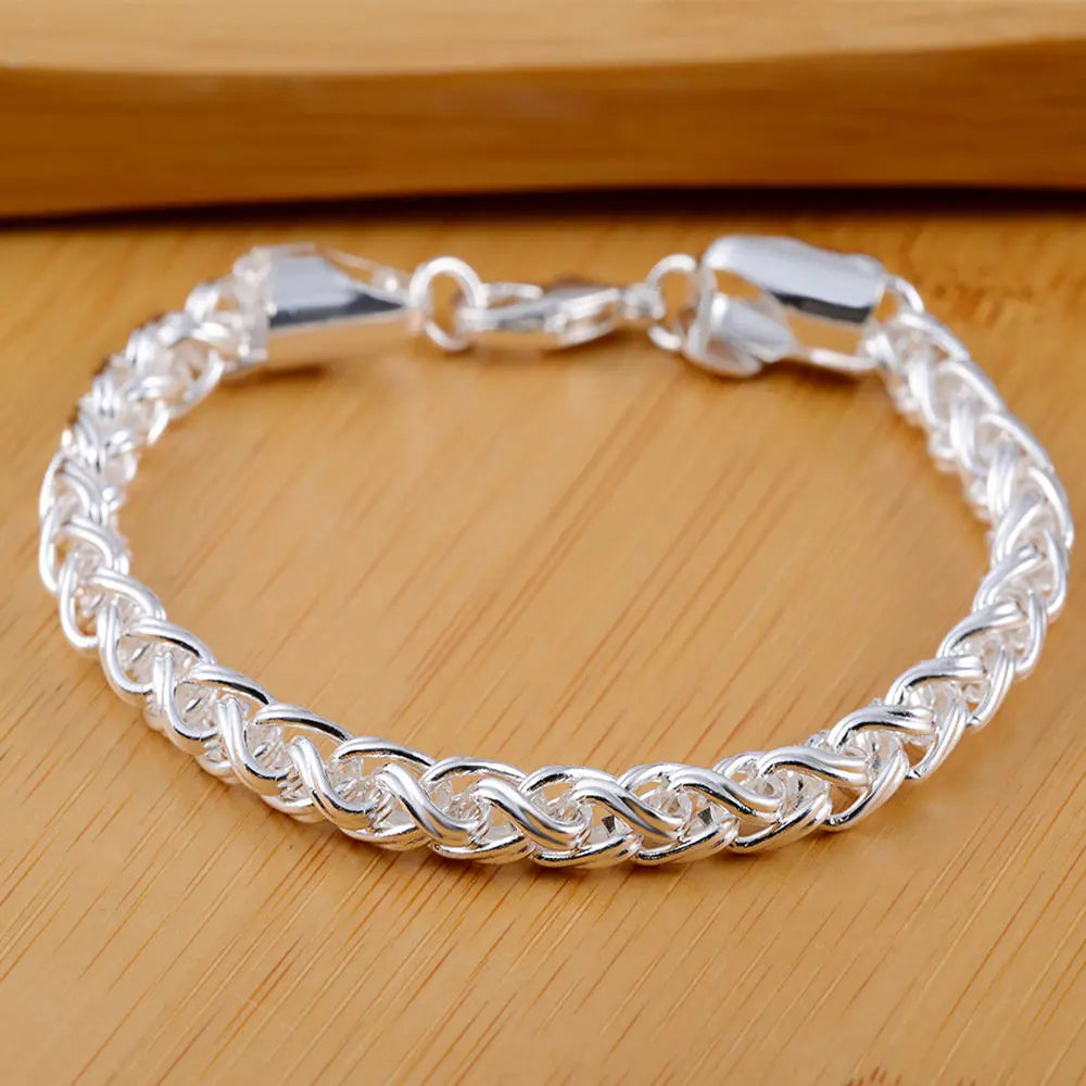 Twisted Rope Chain Bracelet –  925 Sterling Silver
