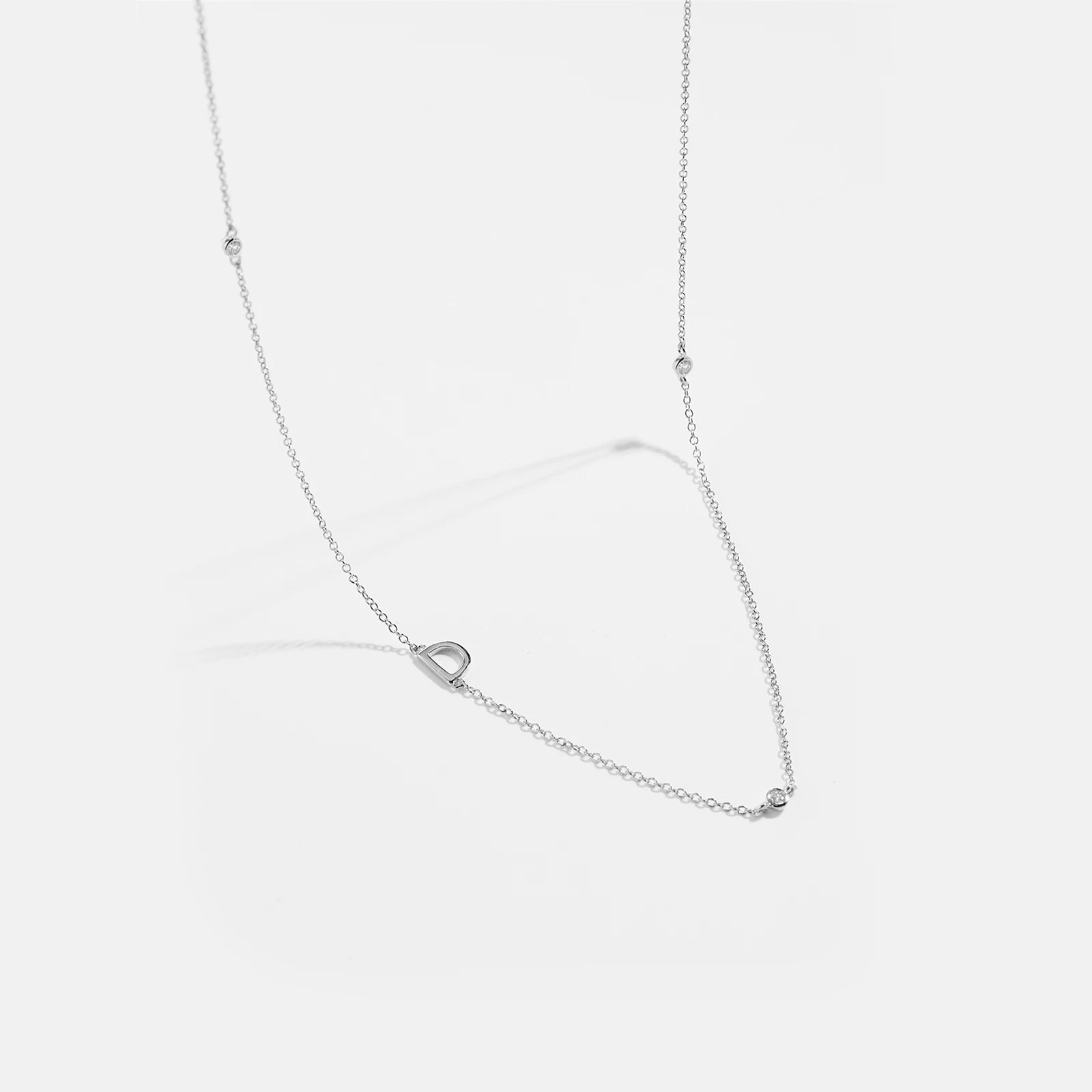 Gold Letter Pendant Choker – 925 Sterling Silver