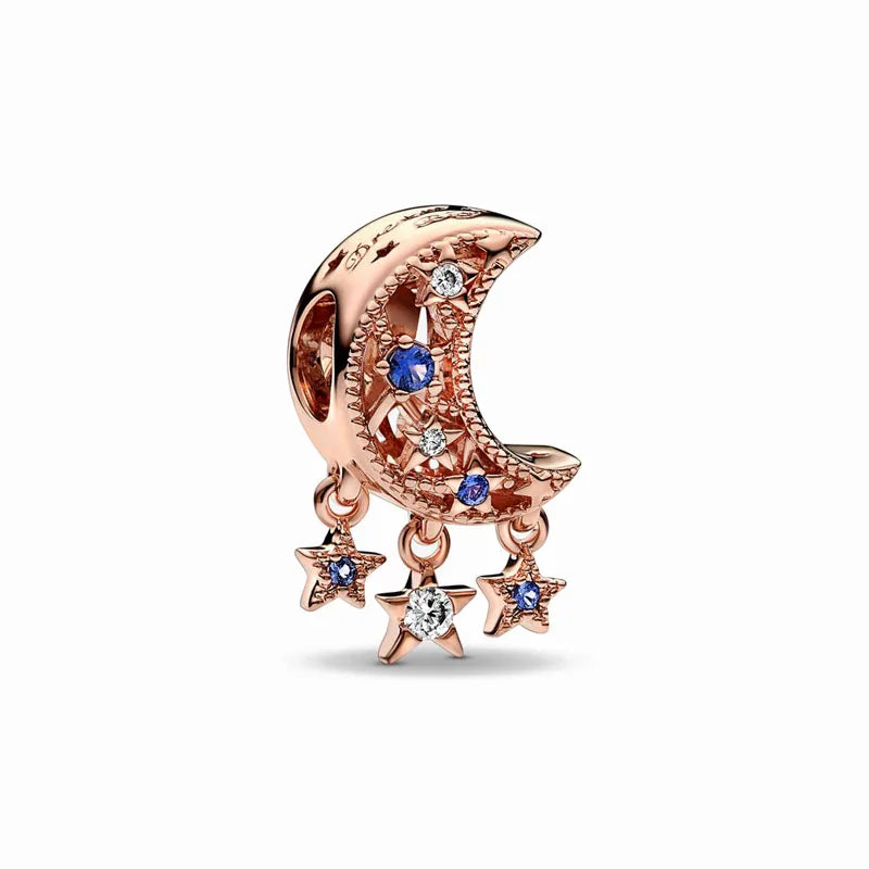 Blue Moon & Stars – 925 Sterling Silver