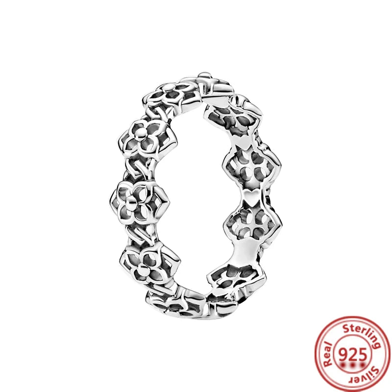 Sparkling Zircon Wings & Floral Detail – 925 Sterling Silver
