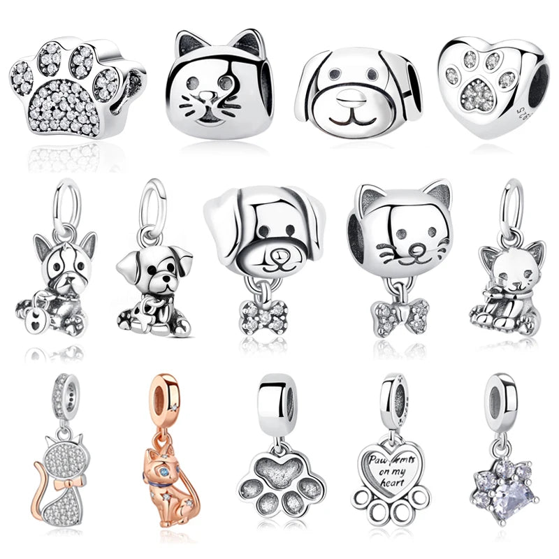 Paw print charm  – 925 Sterling Silver