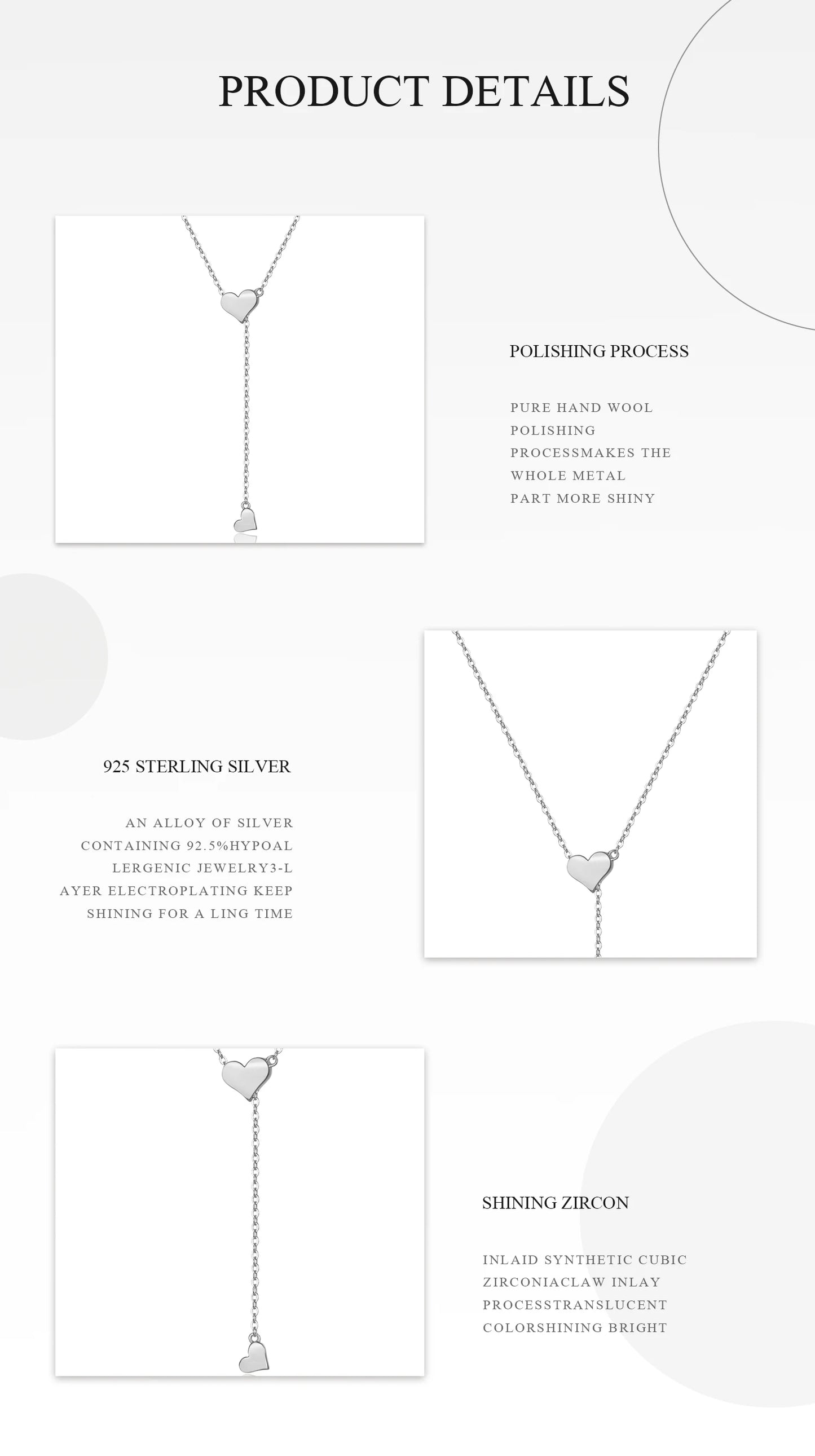 Heart Pendant Necklace – 925 Sterling Silver