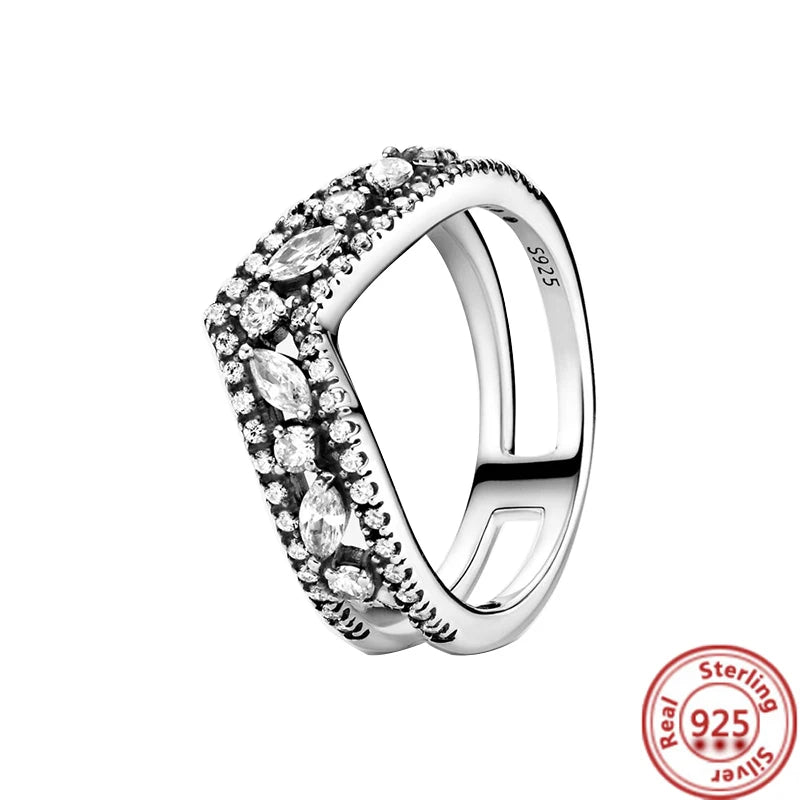 Sparkling Zircon Wings & Floral Detail – 925 Sterling Silver