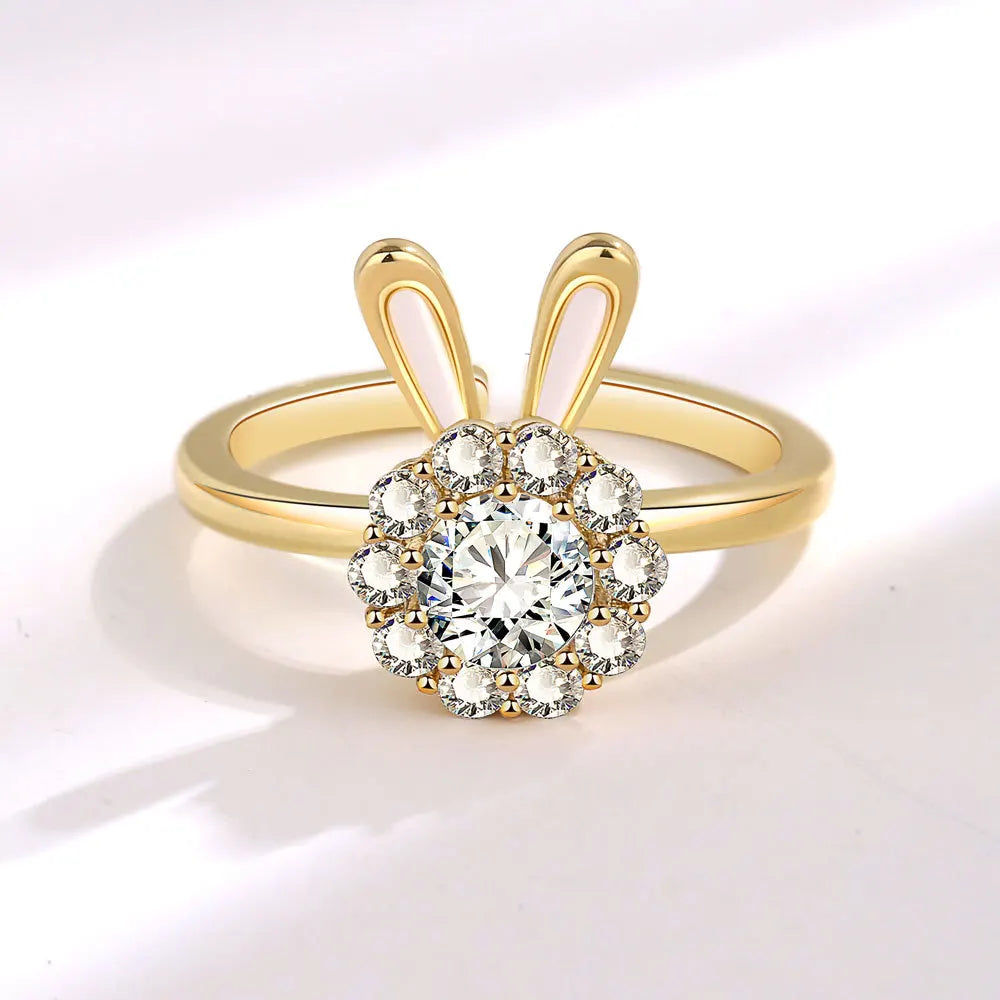 Sunflower Rotatable Ring Sterling Silver