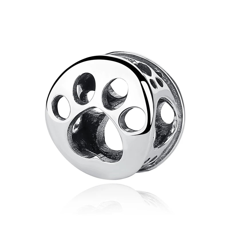 Paw print charm  – 925 Sterling Silver