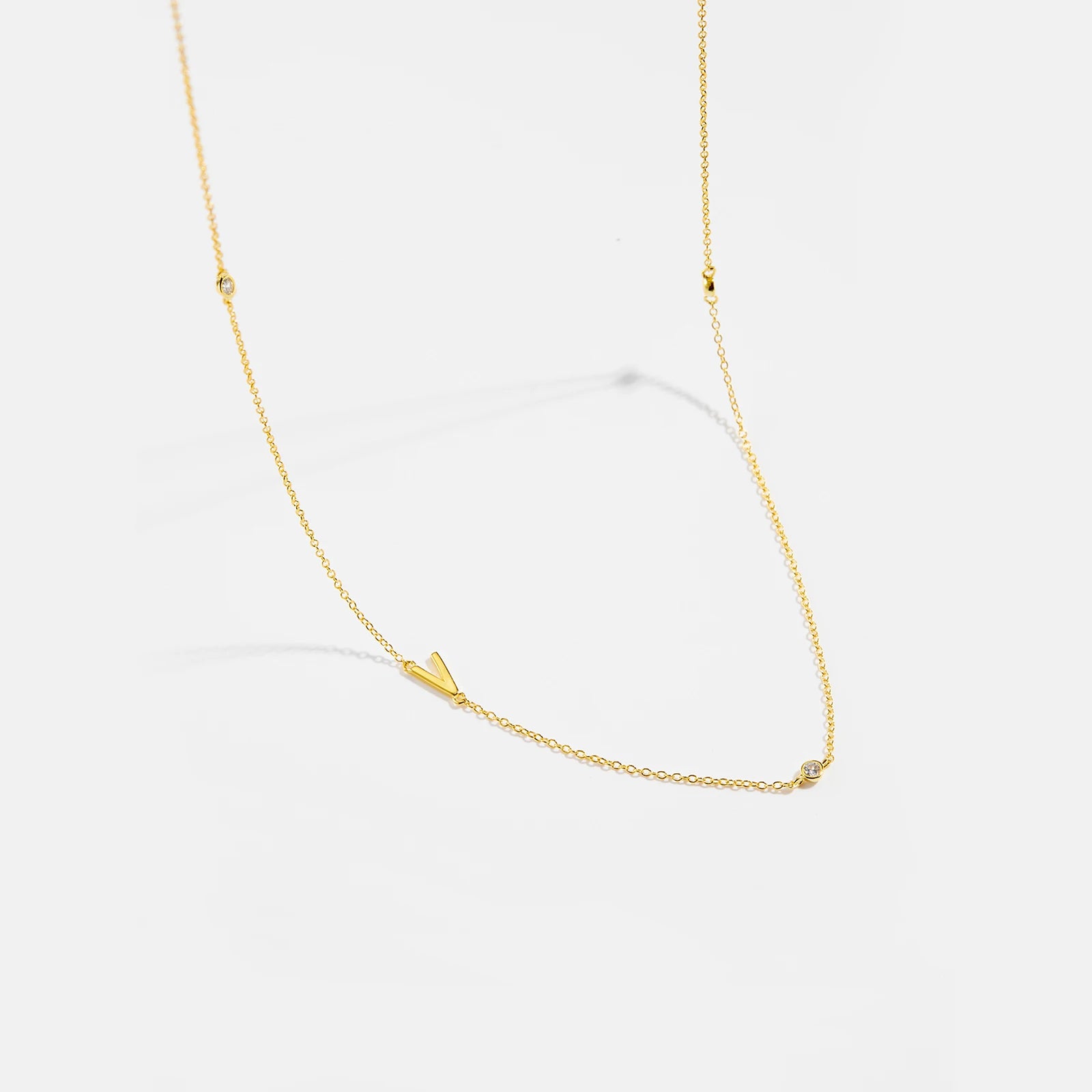 Gold Letter Pendant Choker – 925 Sterling Silver