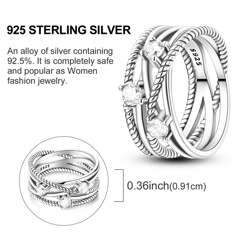 Spark 925 Sterling Silver Cocktail Ring