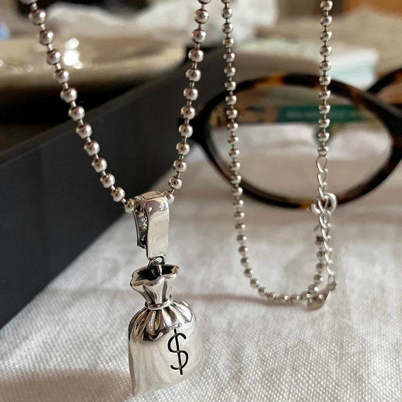 Geometric Bead Necklace – 925 Sterling Silver