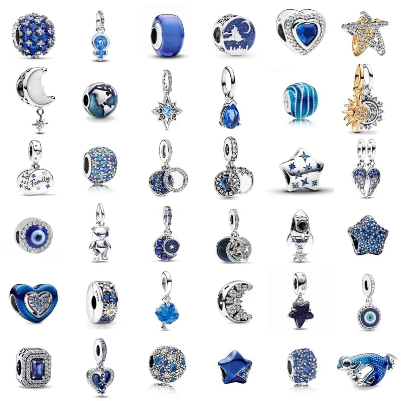 Blue Moon & Stars – 925 Sterling Silver