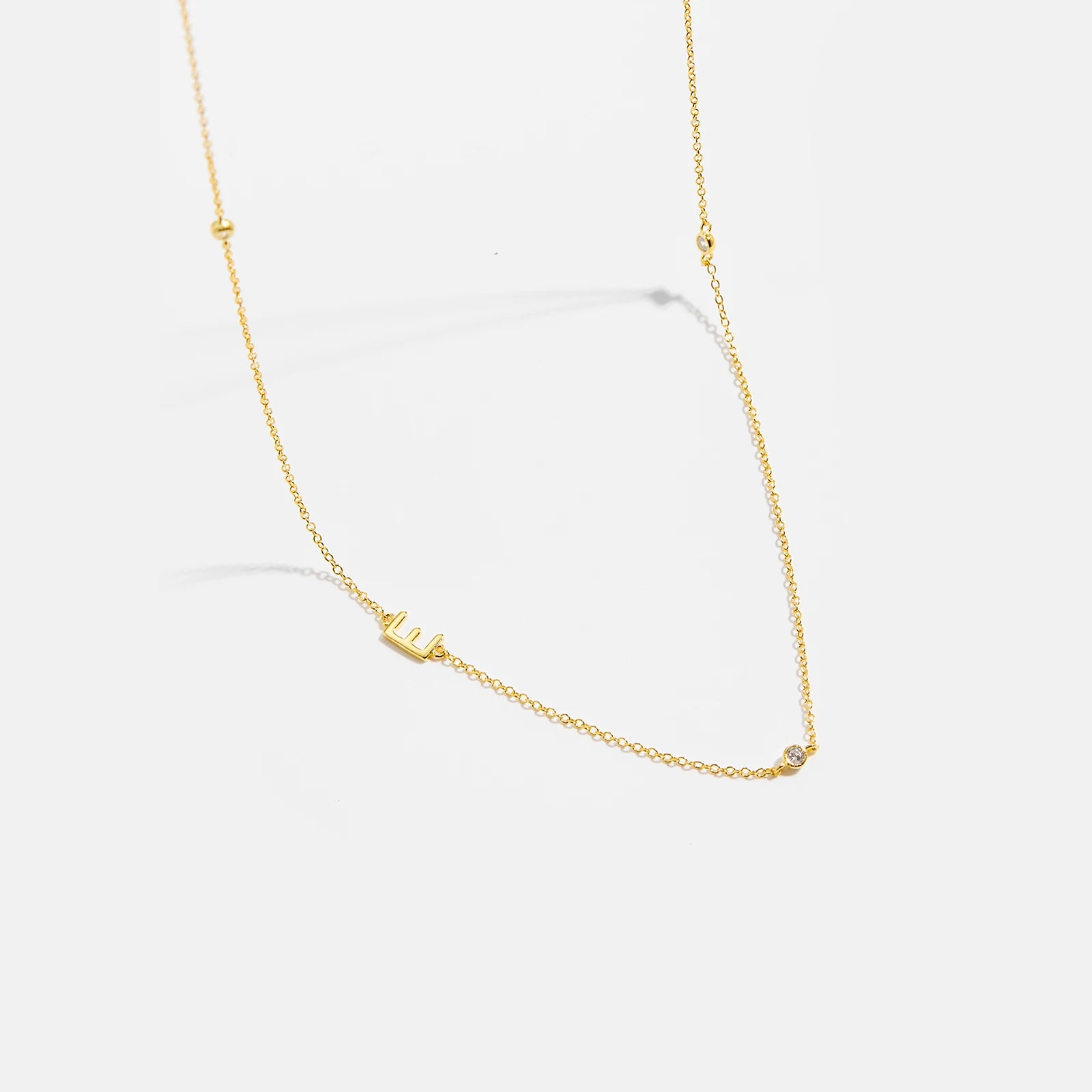 Gold Letter Pendant Choker – 925 Sterling Silver