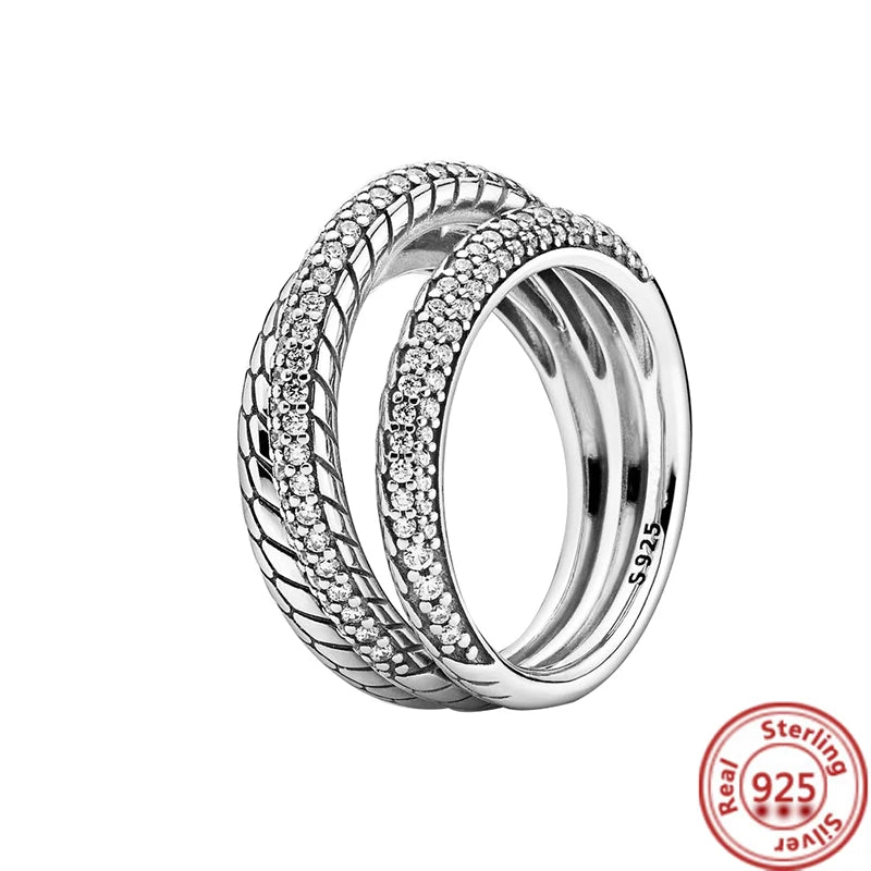 Sparkling Zircon Wings & Floral Detail – 925 Sterling Silver