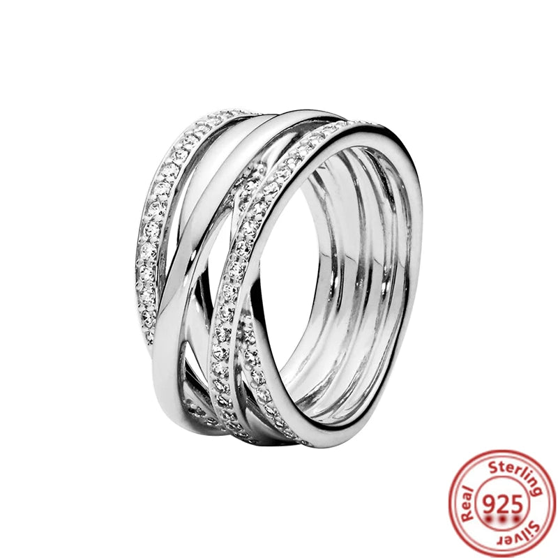 Sparkling Zircon Wings & Floral Detail – 925 Sterling Silver