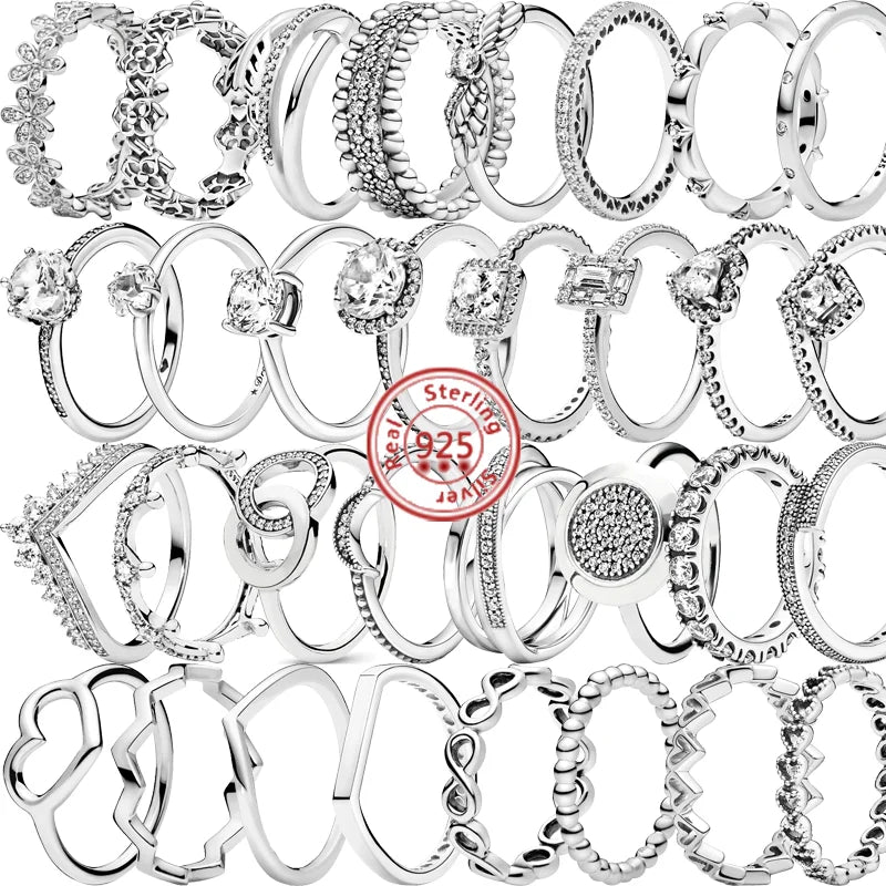 Sparkling Zircon Wings & Floral Detail – 925 Sterling Silver