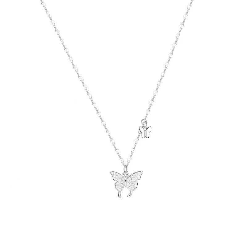 Crystal Butterfly Necklace – 925 Sterling Silver