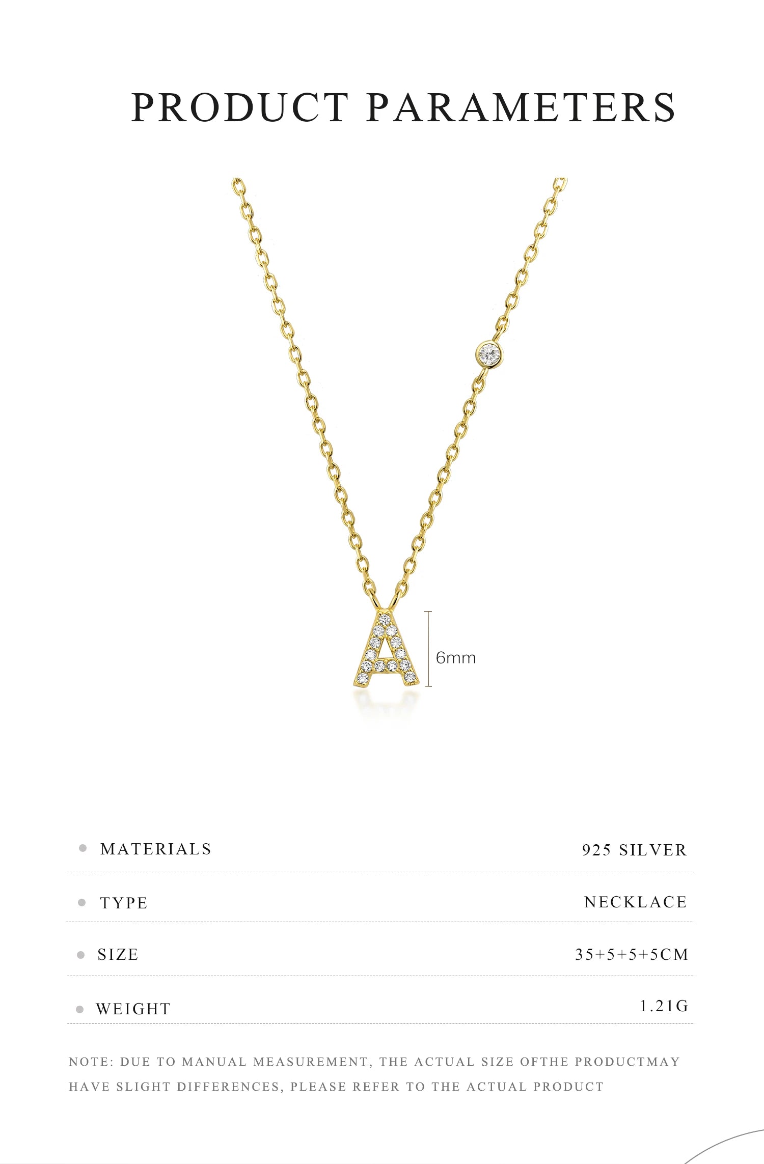 Initial Pendant Necklace – Elegant 925 Sterling Silver