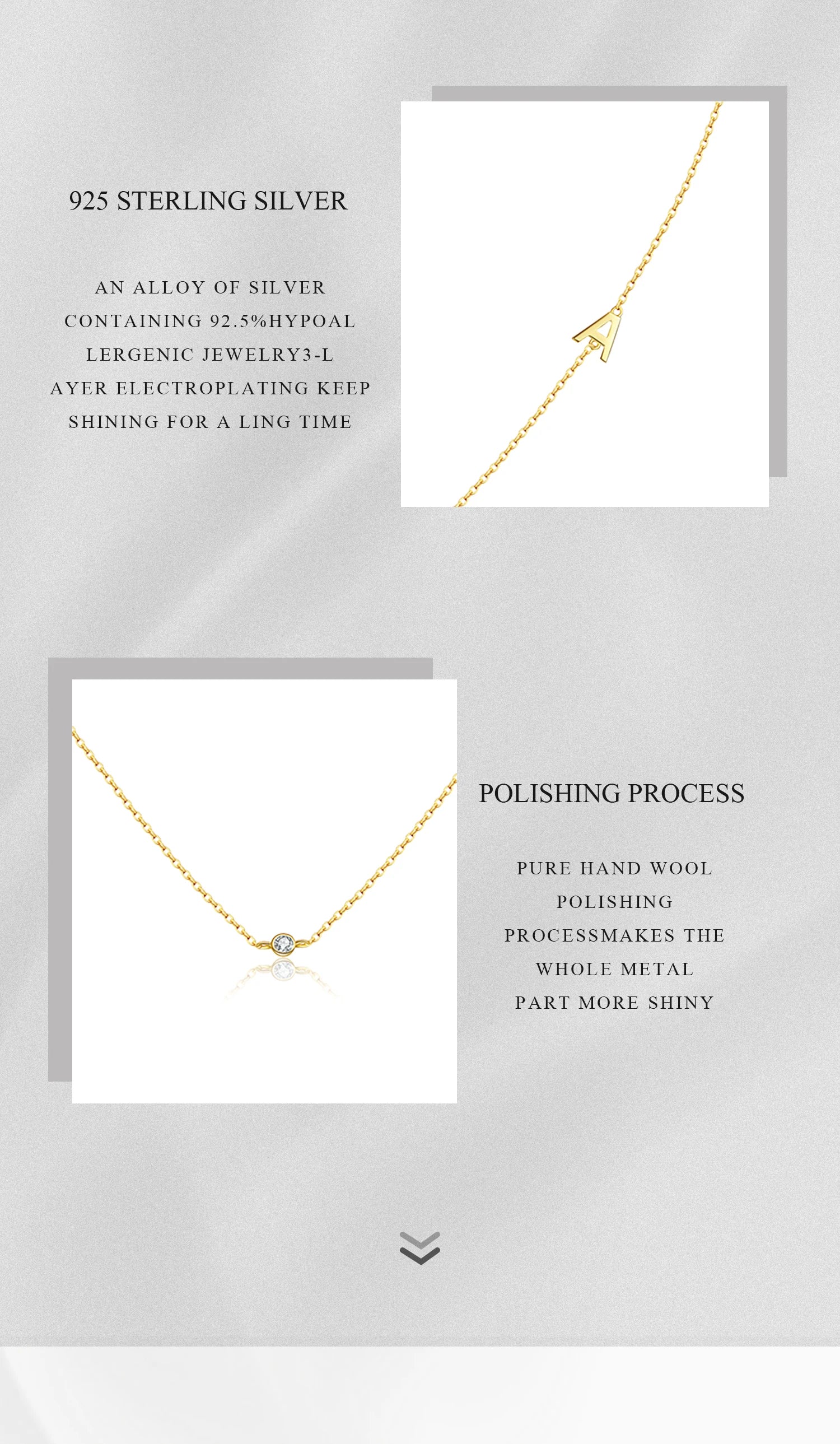 Gold Letter Pendant Choker – 925 Sterling Silver