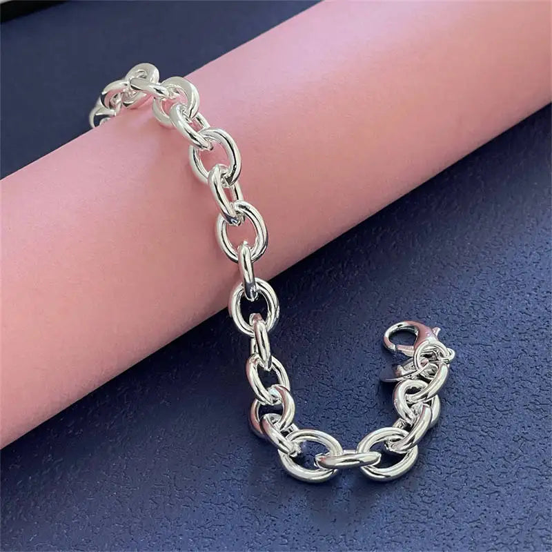 Chain Bracelet with Buckle – 925 Sterling Silver