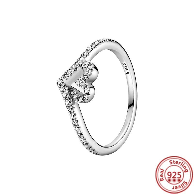 Sparkling Zircon Wings & Floral Detail – 925 Sterling Silver
