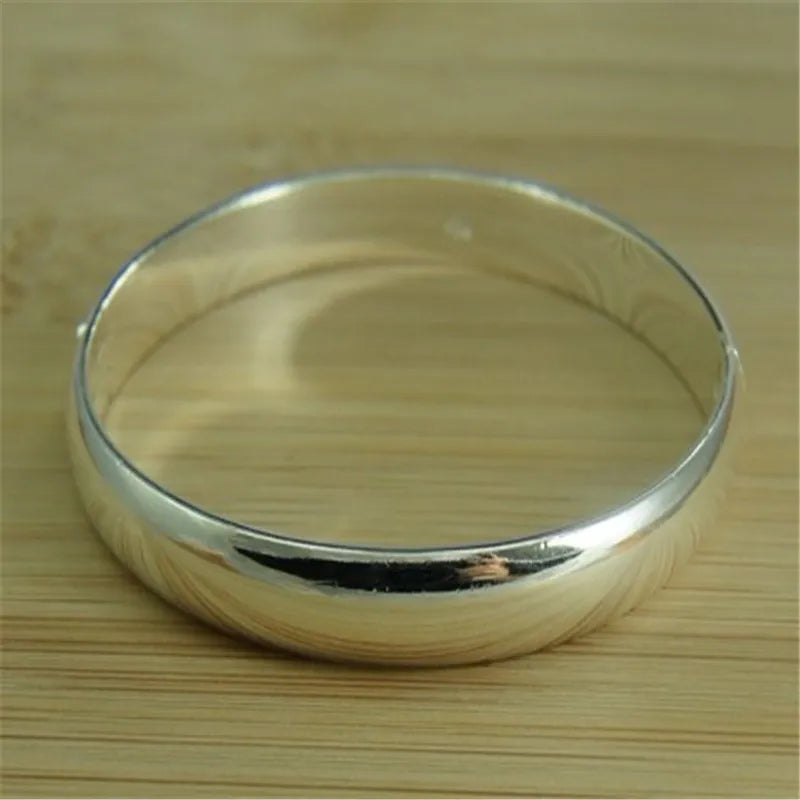 Glossy Open Bangle – 925 Sterling Silver
