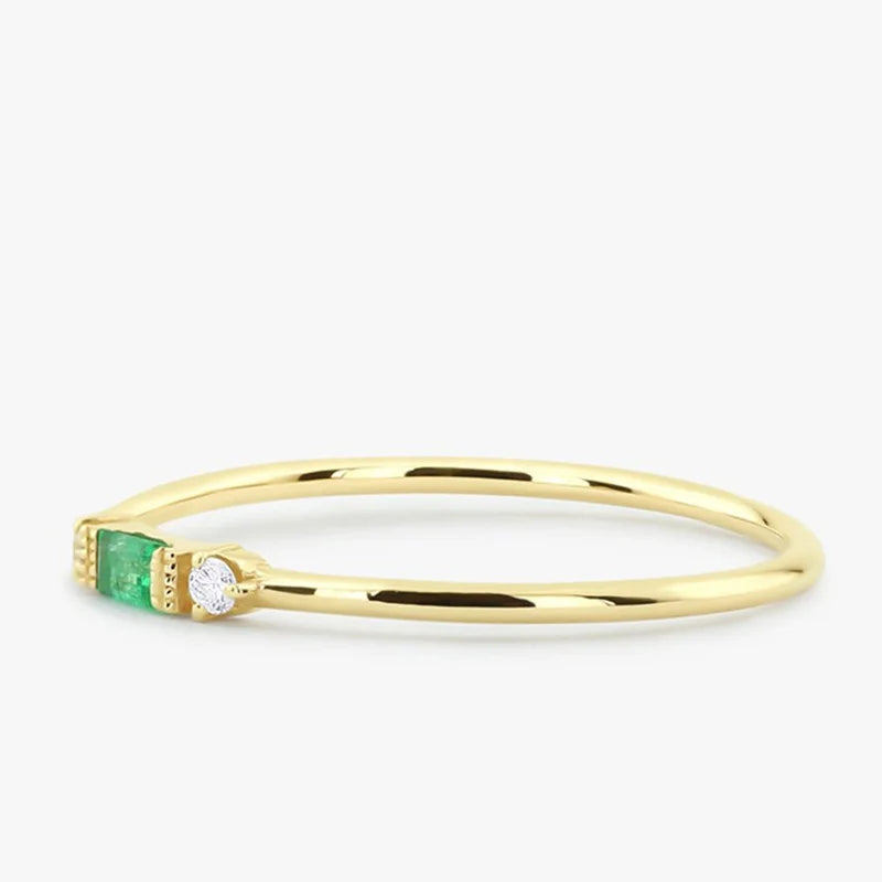 Emerald Zircon Ring – 925 Sterling Silver