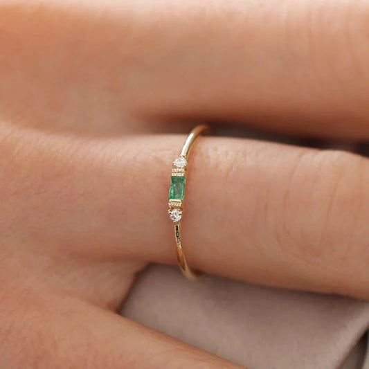 Emerald Zircon Ring – 925 Sterling Silver