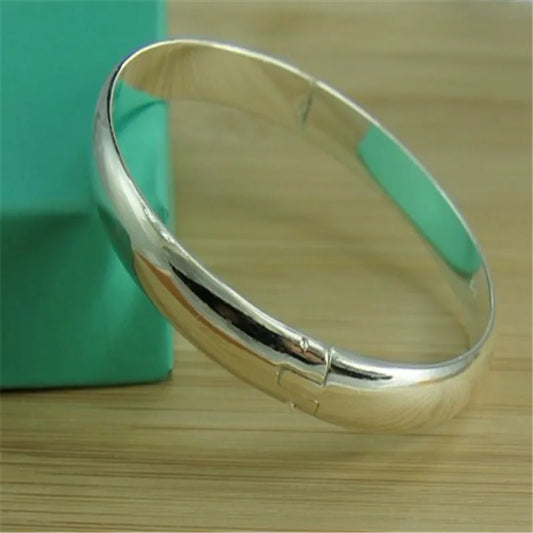 Glossy Open Bangle – 925 Sterling Silver