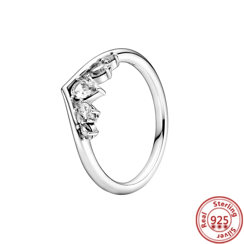 Sparkling Zircon Wings & Floral Detail – 925 Sterling Silver